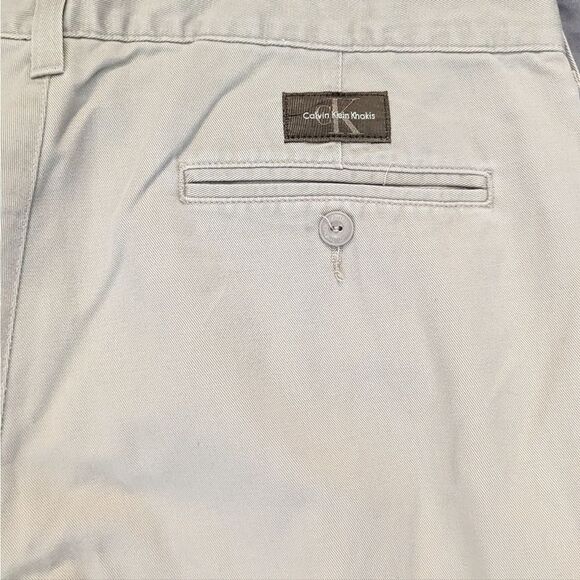CK Calvin Klein Men's Khakis Vintage 90s Tan Pants Pleated Size 36 - Picture 5 of 10